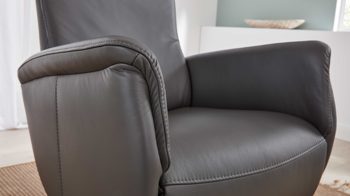 Relaxsessel modulmaster aus Leder in Anthrazit Modulmaster MM-PN1062 - Relaxsessel 1DRF anthrazitfarbenes Leder Torro & schwarzer Sternfuß V1S