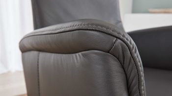 Relaxsessel modulmaster aus Leder in Anthrazit Modulmaster MM-PN1062 - Relaxsessel 1DRF anthrazitfarbenes Leder Torro & schwarzer Sternfuß V1S