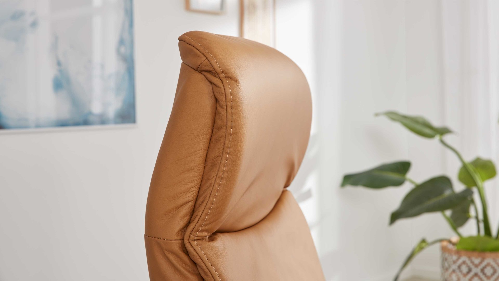 Relaxsessel modulmaster aus Leder in Orange Modulmaster MM-PN1062 - Relaxsessel 1DRF kurkumafarbenes Leder Torro & schwarzer Sternfuß AD4S