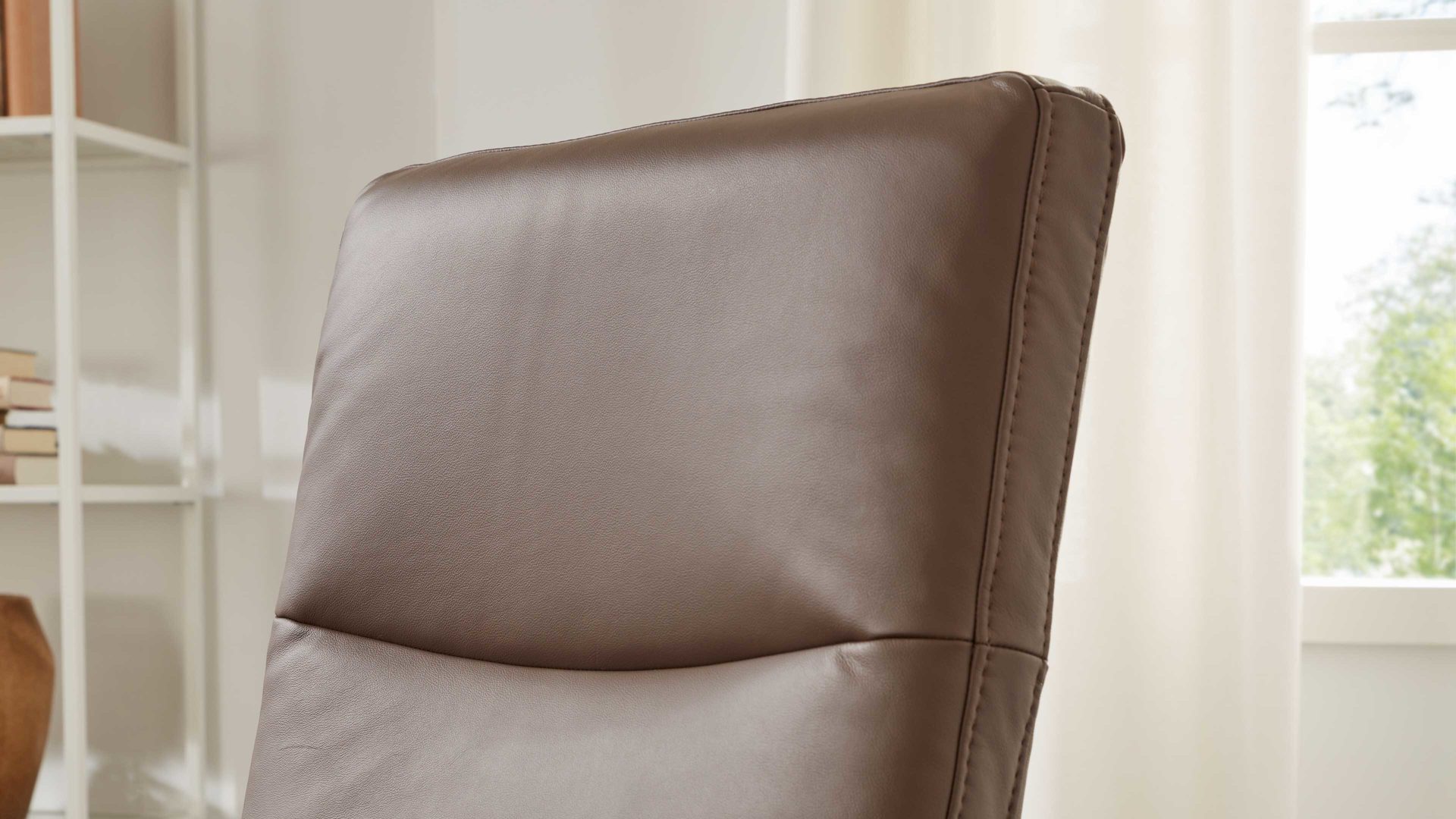 Relaxsessel modulmaster aus Leder in Dunkelbraun Modulmaster MM-PN1062 - Relaxsessel 1DRF mokkafarbenes Leder Torro & Tellerfuß V17