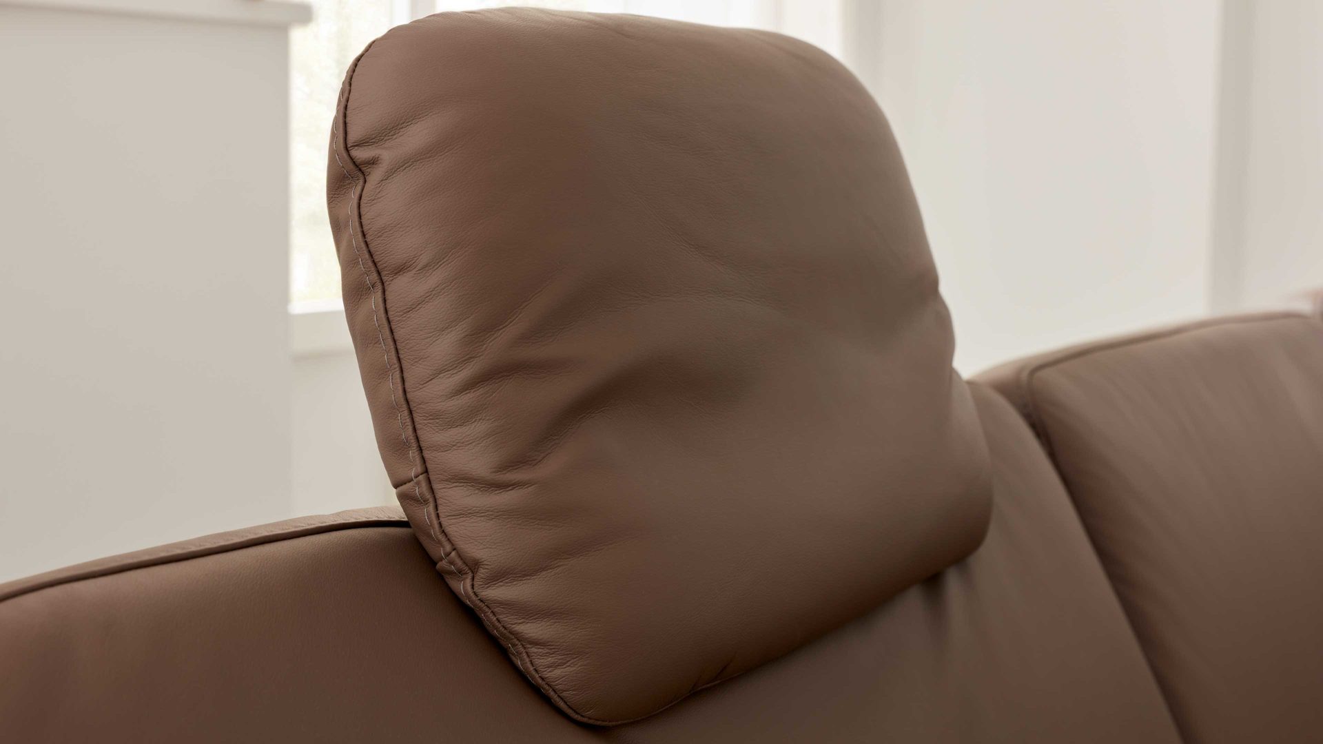 Kopfstütze modulmaster aus Leder in Dunkelbraun Modulmaster MM-PN1059 - Comfortkopfstütze CKS moccafarbenes Leder Torro - ca. 44 x 32 cm