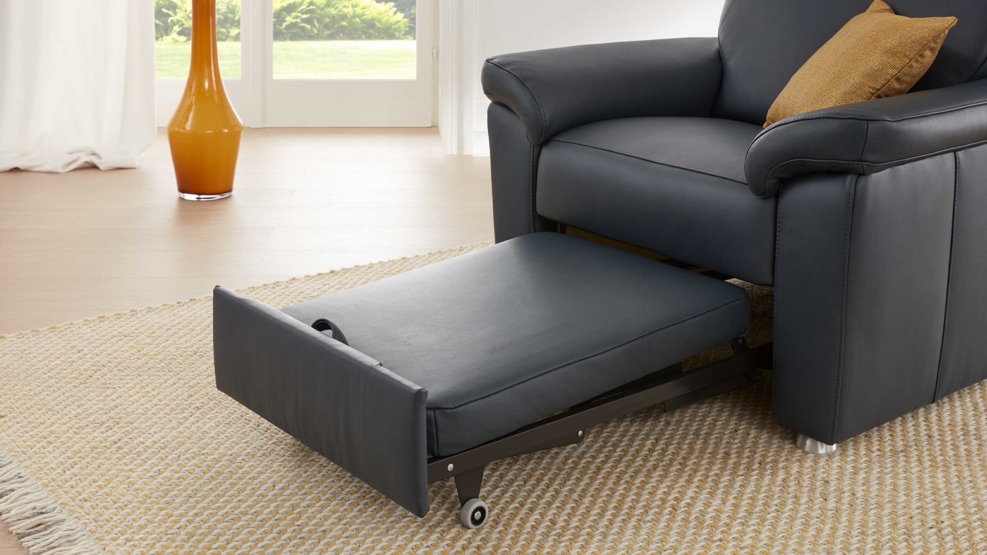 Hocker modulmaster aus Leder in Dunkelbraun Modulmaster MM-PN1059 - Auszughocker Ho moccafarbenes Leder Torro