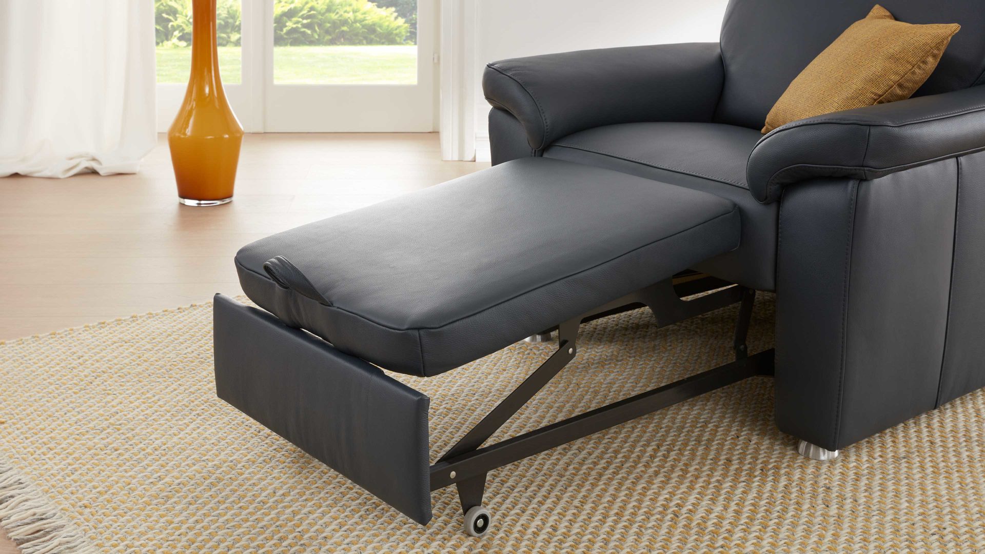 Hocker modulmaster aus Leder in Dunkelbraun Modulmaster MM-PN1059 - Auszughocker Ho moccafarbenes Leder Torro