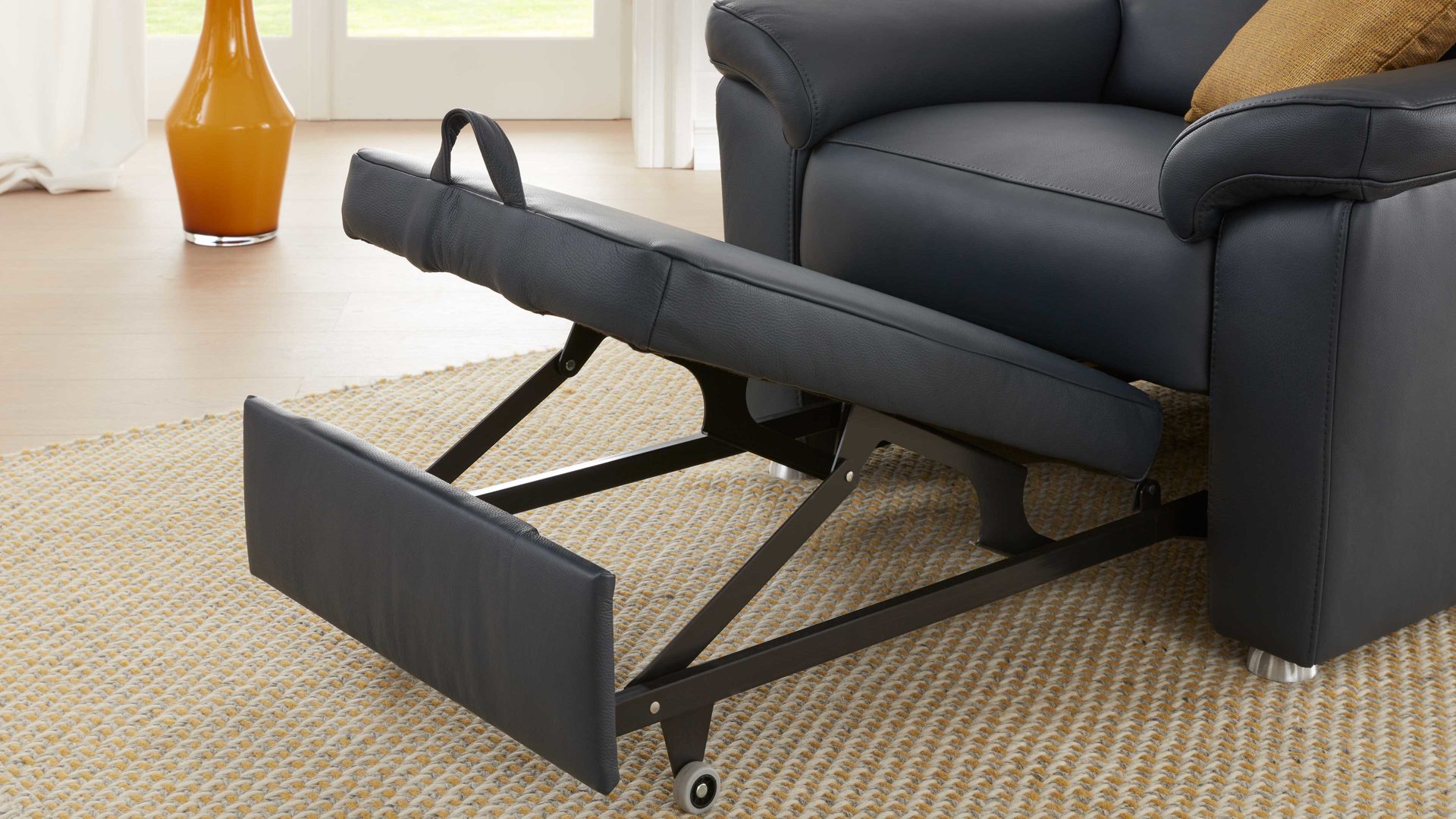 Hocker modulmaster aus Leder in Dunkelbraun Modulmaster MM-PN1059 - Auszughocker Ho moccafarbenes Leder Torro