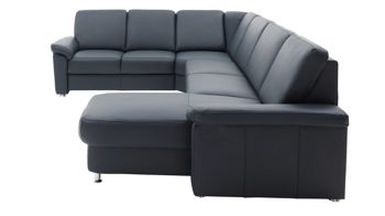 Ecksofa modulmaster aus Leder in Dunkelblau Modulmaster MM-PN1059 - Wohnlandschaft nachtblaues Leder Torro & Metallfüße – Stellfläche ca. 240 x 336 cm