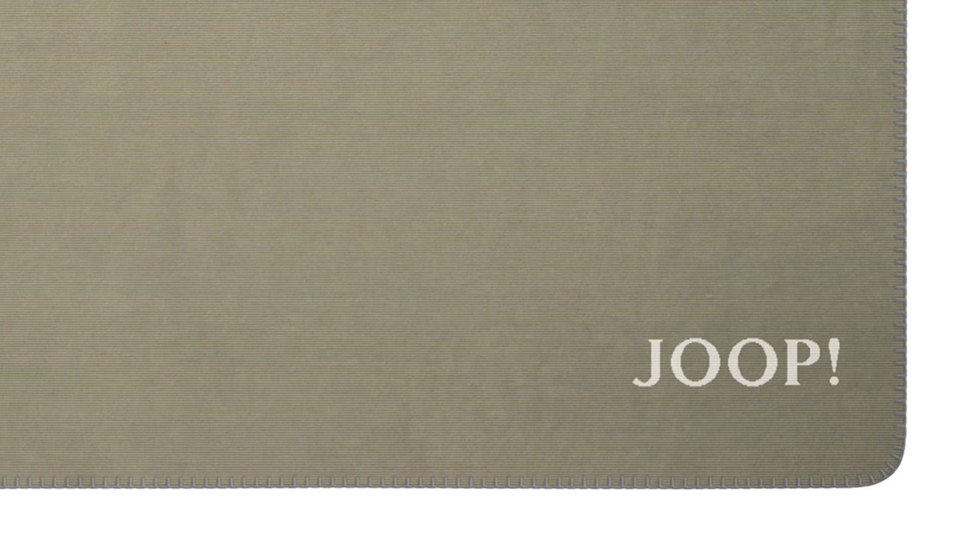Wohndecke Biederlack® aus Stoff in Grün JOOP! Wohndecke Melange Doubleface Oliv & Natur – ca. 150 x 200 cm