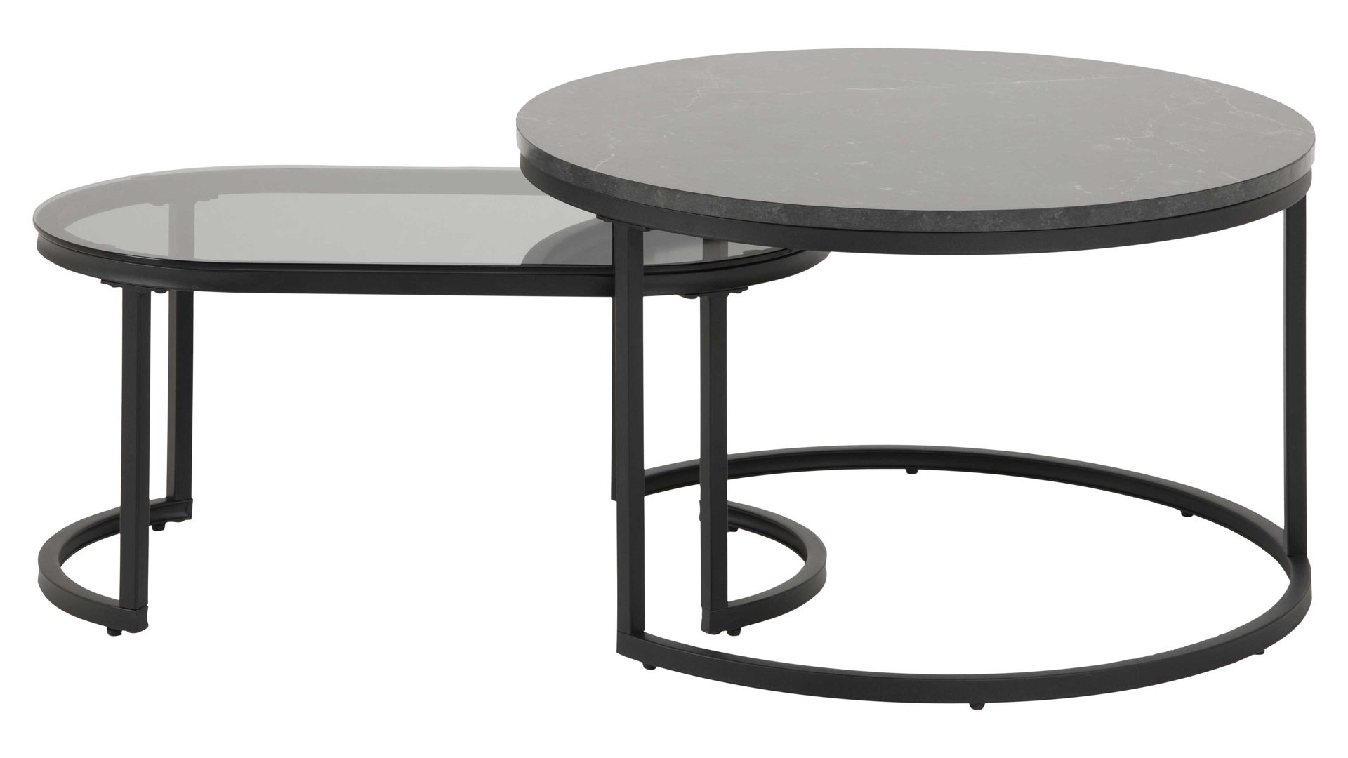 Couchtisch Actona group aus Holz in Schwarz Couchtisch-Set Spiro Schwarz – zweiteilig