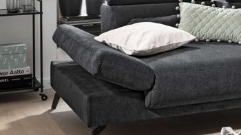 Ecksofa A. z. iwaniccy aus Stoff in Dunkelgrau Ecksofa Flame dunkelgrauer Bezug Centauri 19 - Stellfläche ca. 301 x 198 cm