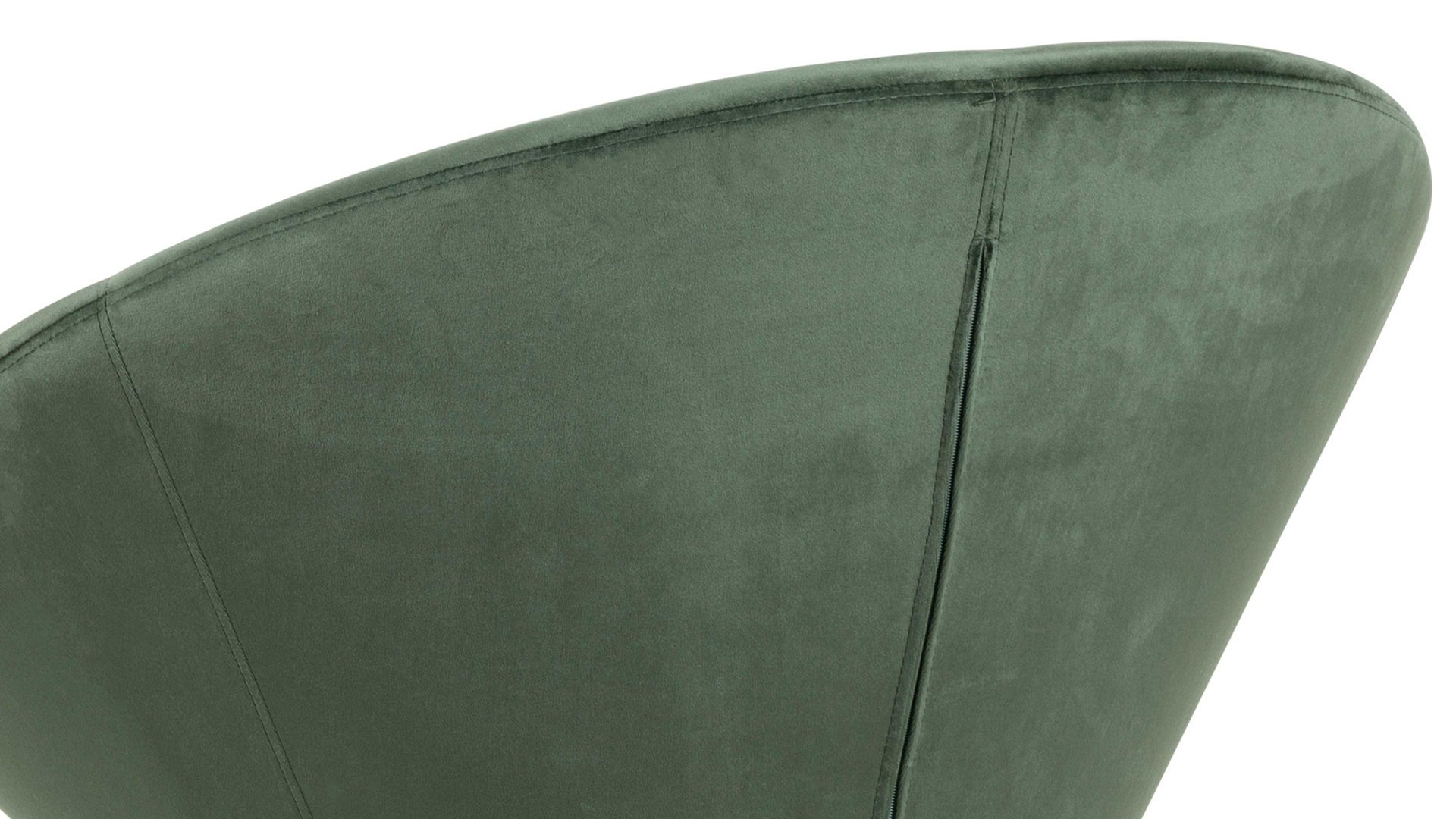 Lounge-Stuhl Actona group aus Stoff in Dunkelgrün Loungestuhl Center waldgrüner Samt Vic 68AC & schwarzes Metallgestell