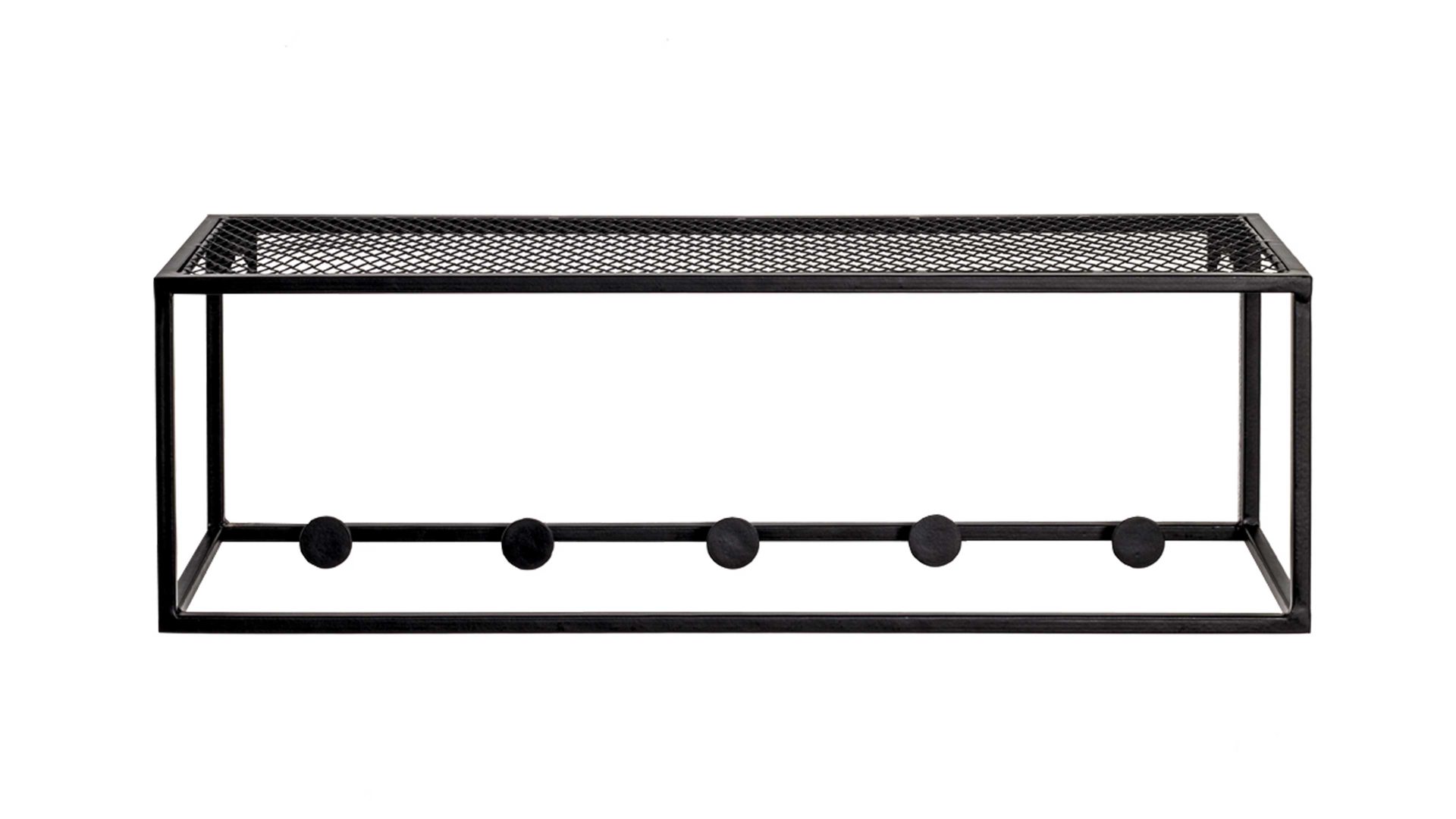 Wandgarderobe Haku aus Metall in Schwarz Wandgarderobe schwarzes Metall - Länge ca. 50 cm