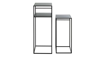 Beistelltisch Haku aus Metall in Schwarz Beistelltisch-Set schwarzes Metall - zweiteilig