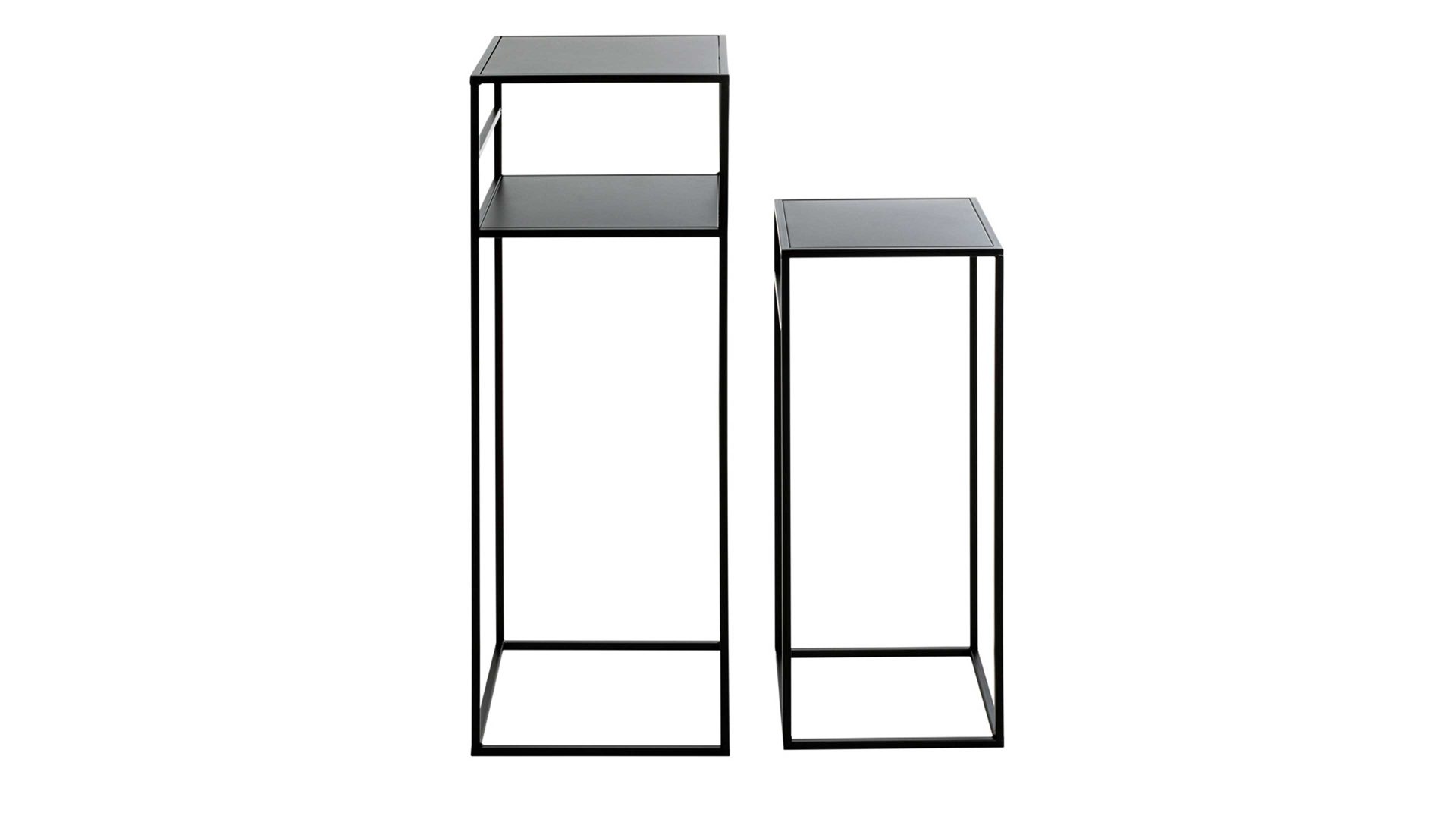 Beistelltisch Haku aus Metall in Schwarz Beistelltisch-Set schwarzes Metall - zweiteilig