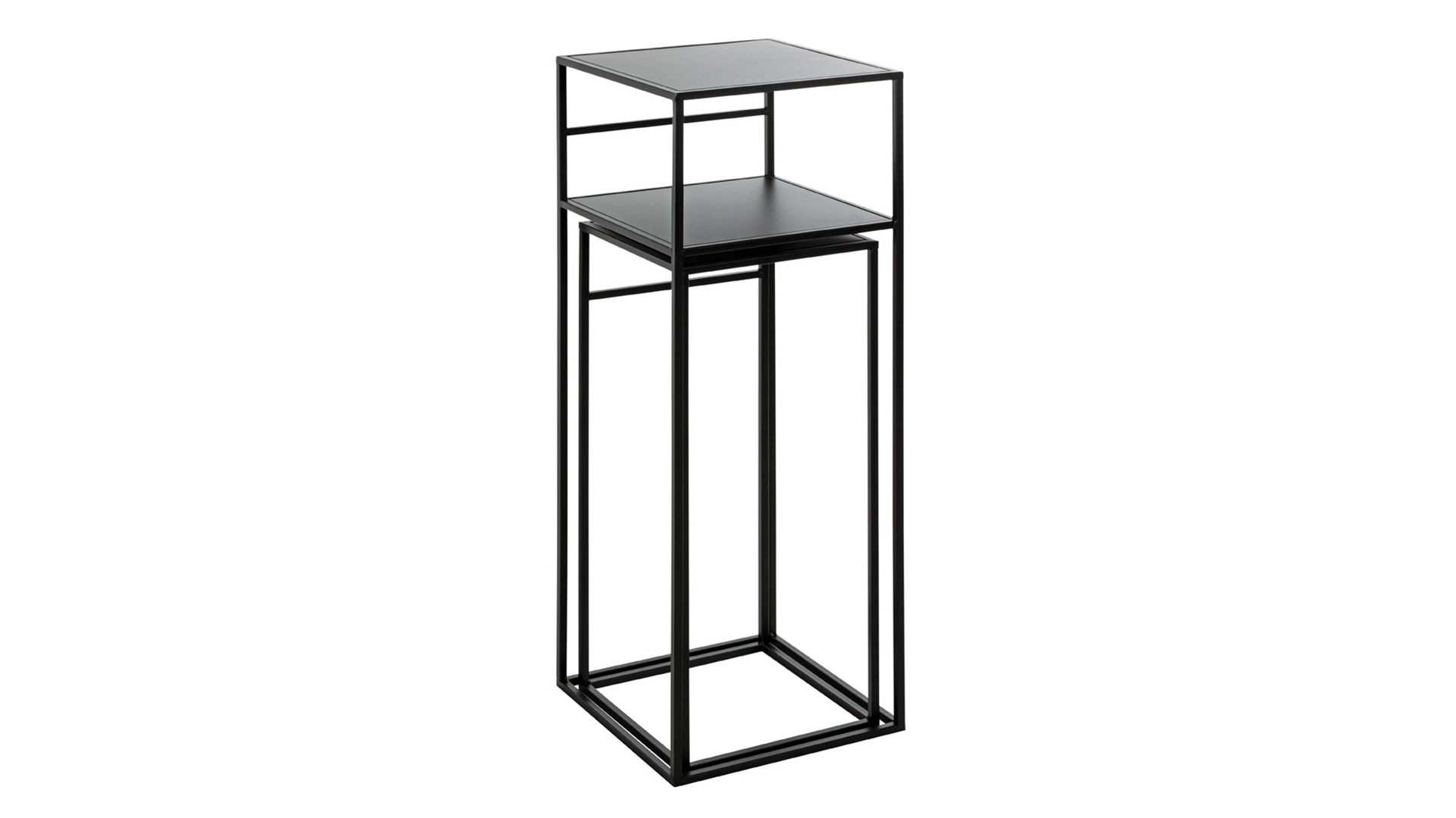 Beistelltisch Haku aus Metall in Schwarz Beistelltisch-Set schwarzes Metall - zweiteilig