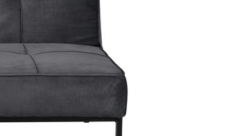Schlafsofa Actona group aus Stoff in Dunkelgrau Schlafcouch Perugia als praktisches Schlafsofa dunkelgrauer Samt Vic 28 & schwarze Metallfüße
