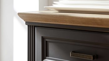 Highboard Innostyle aus Holz in Dunkelgrau Möbelprogramm Jasmin - Highboard Graphit & Artisan Eiche – drei Türen, eine Schublade