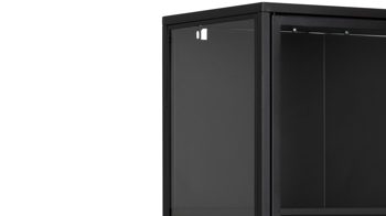 Vitrine Actona group aus Metall in Schwarz Metallmöbel Newcastle - Vitrine Schwarz & Klarglas - zwei Türen, Höhe ca. 180 cm