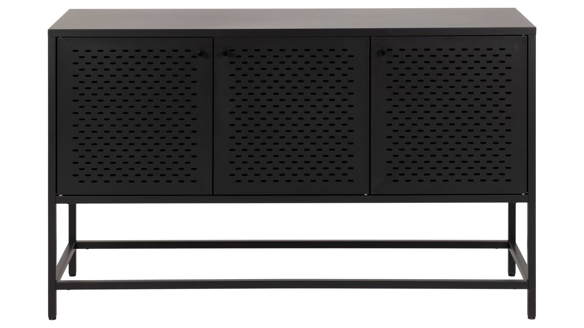 Sideboard Actona group aus Metall in Schwarz Metallmöbel Newcastle - Sideboard schwarzes Metall - drei Türen, Breite ca. 125 cm