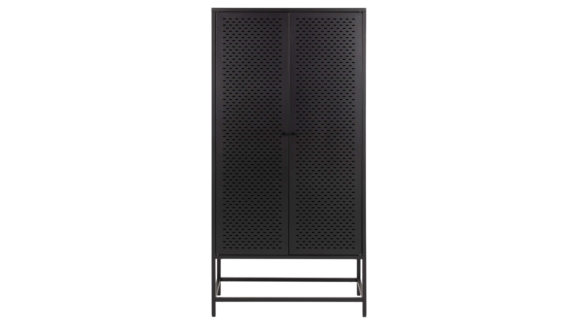 Einzelschrank Actona group aus Metall in Schwarz Metallmöbel Newcastle - Schrank schwarzes Metall - zwei Türen, Breite ca. 80 cm