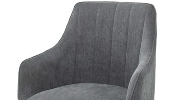 Polsterstuhl Mca furniture aus Stoff in Grau Armlehnstuhl Sasselo mit Drehfunktion graue Chenille & schwarzes Metallgestell