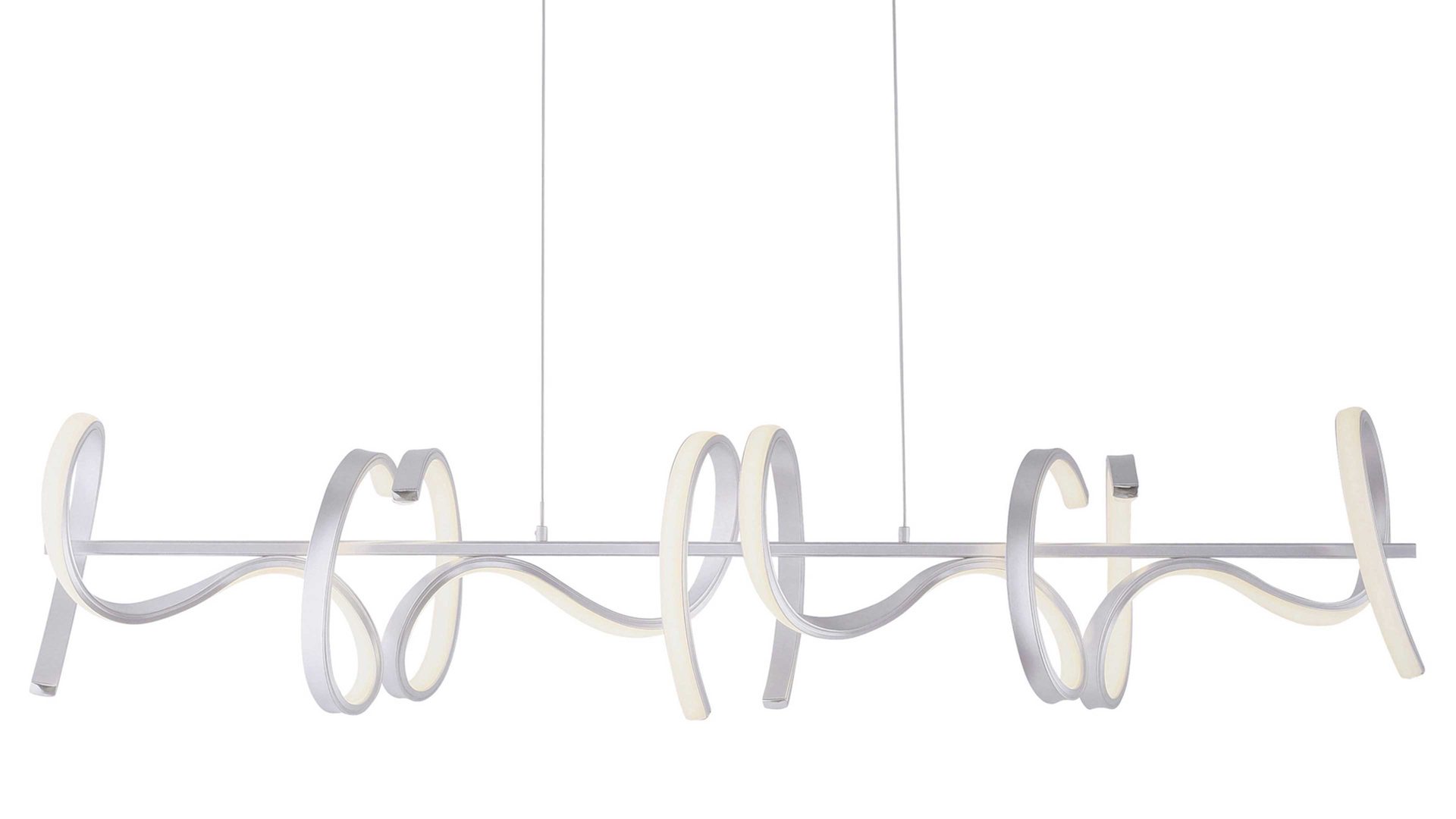 Pendelleuchte Just light. (leuchtendirekt) aus Metall in Hellgrau JUST LIGHT. Serie Curls - Hängeleuchte Silber - Länge ca. 99 cm