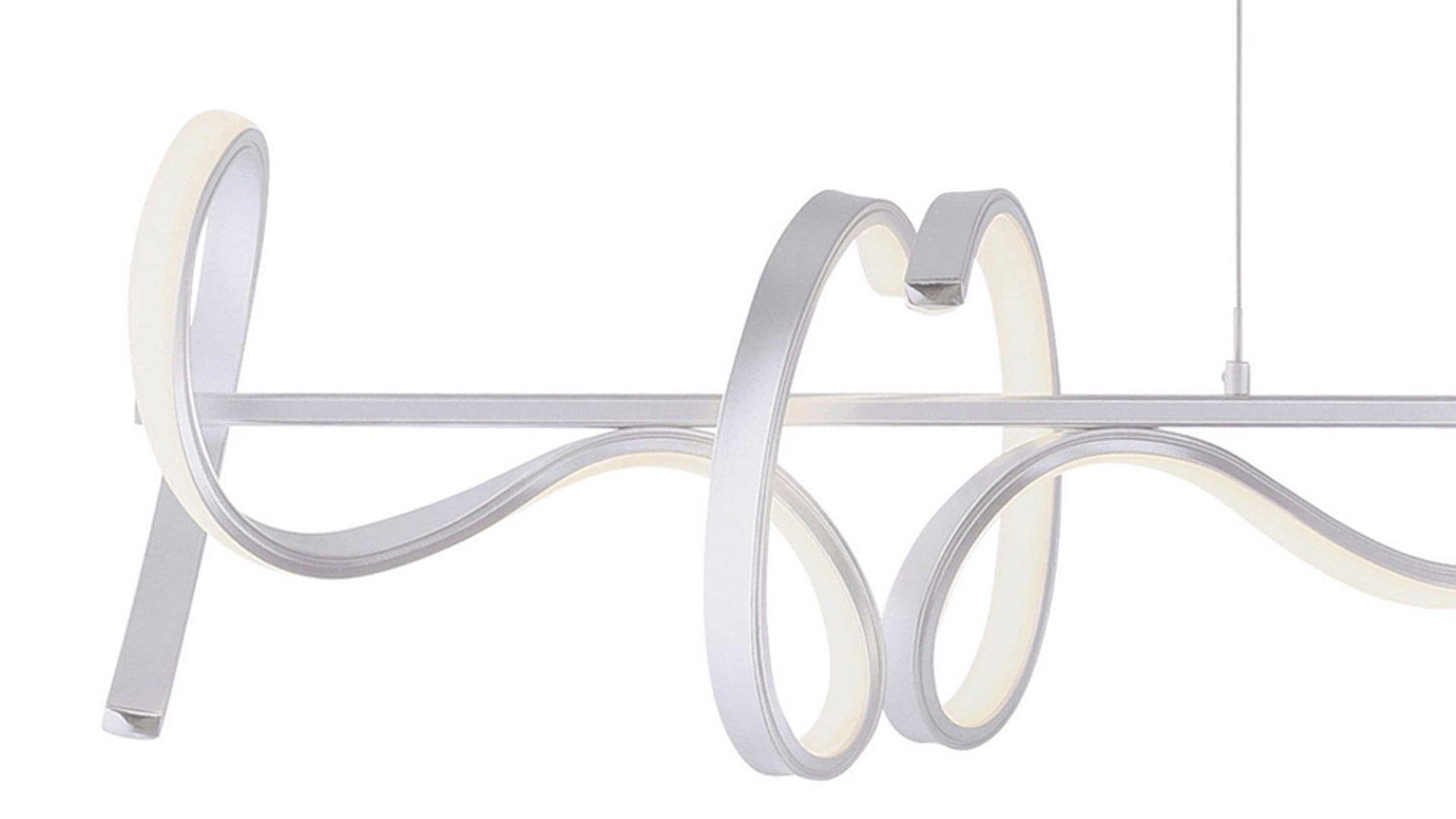 Pendelleuchte Just light. (leuchtendirekt) aus Metall in Hellgrau JUST LIGHT. Serie Curls - Hängeleuchte Silber - Länge ca. 99 cm