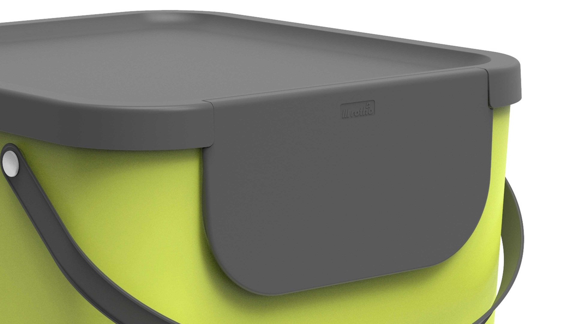 Mülleimer Rotho aus Kunststoff in Hellgrün rotho modulares Recycling Müllsystem Albula Limette - ca. 40 Liter