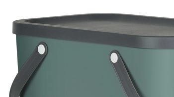 Mülleimer Rotho aus Kunststoff in Grün rotho modulares Recycling Müllsystem Albula Mistelzweiggrün - ca. 25 Liter