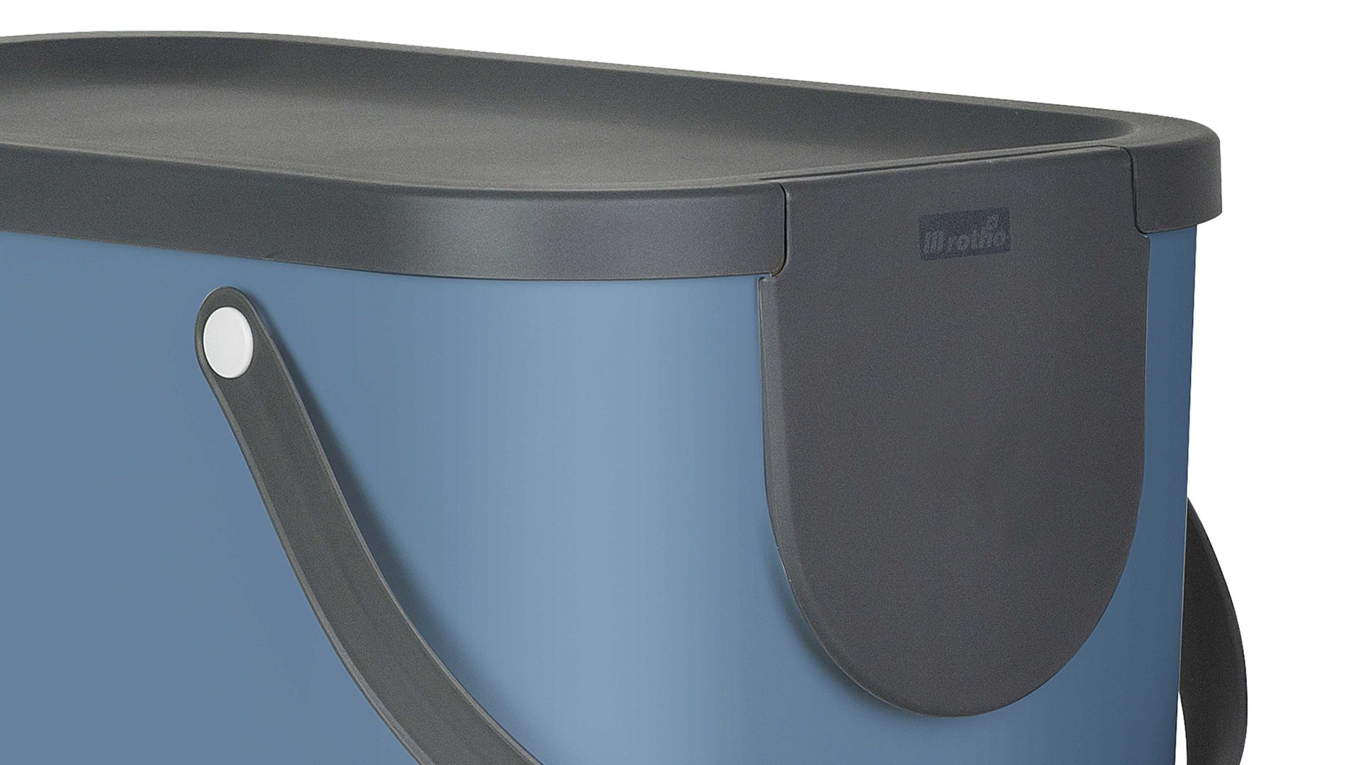 Mülleimer Rotho aus Kunststoff in Blau rotho modulares Recycling Müllsystem Albula Horizontblau - ca. 25 Liter