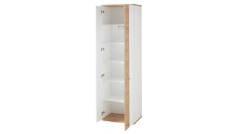 Garderobenschrank Innostyle aus Holz in Weiß Garderobenprogramm Signo II - Garderobenschrank Mattweiß & Artisan Eiche - zwei Türen, Breite ca. 60 cm