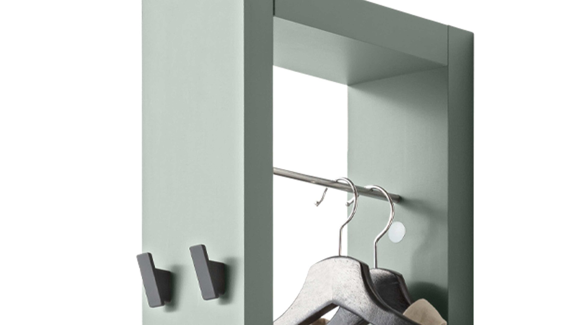 Wandgarderobe Mäusbacher aus Holz in Hellgrün Garderobenserie Bonnie - Wandgarderobe piniengrüner Mattlack - Höhe ca. 172 cm