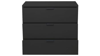 Schubladenkommode Mäusbacher aus Holz in Anthrazit Kommodenserie Bonnie - Schubladenkommode anthrazitfarbener Mattlack - drei Schubladen, Breite ca. 81 cm