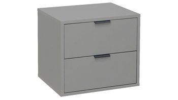 Nachtkommode Mäusbacher aus Holz in Hellgrau Kommodenserie Bonnie - Nachtkommode kreidegrauer Mattlack - zwei Schubladen