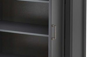 Türenkommode Innostyle aus Holz in Dunkelgrau Kommodenserie Jasmin - Türenkommode Graphit & Artisan Eiche – zwei Türen, Breite ca. 93 cm