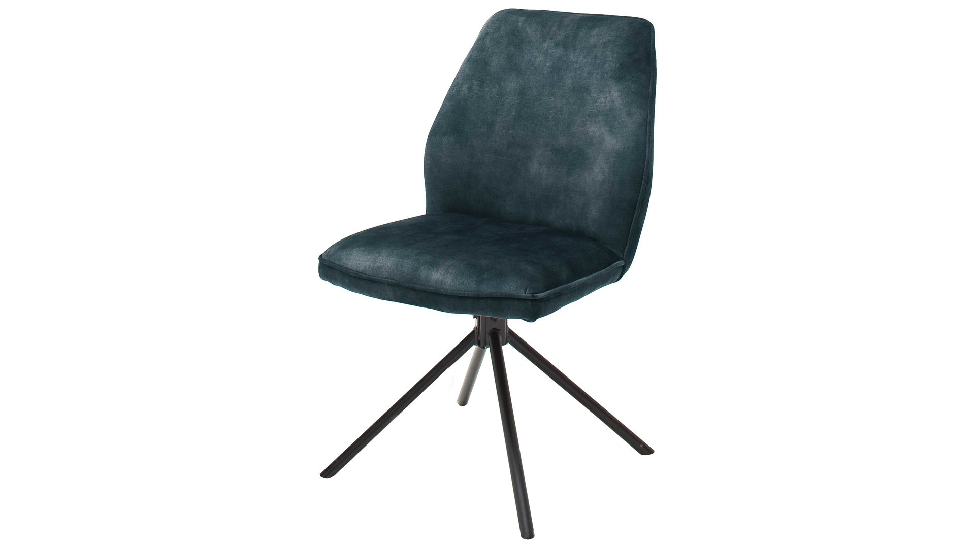 Vierfußstuhl Mca furniture aus Stoff in Petrol Polsterstuhl Ottawa petrolfarbener Velours