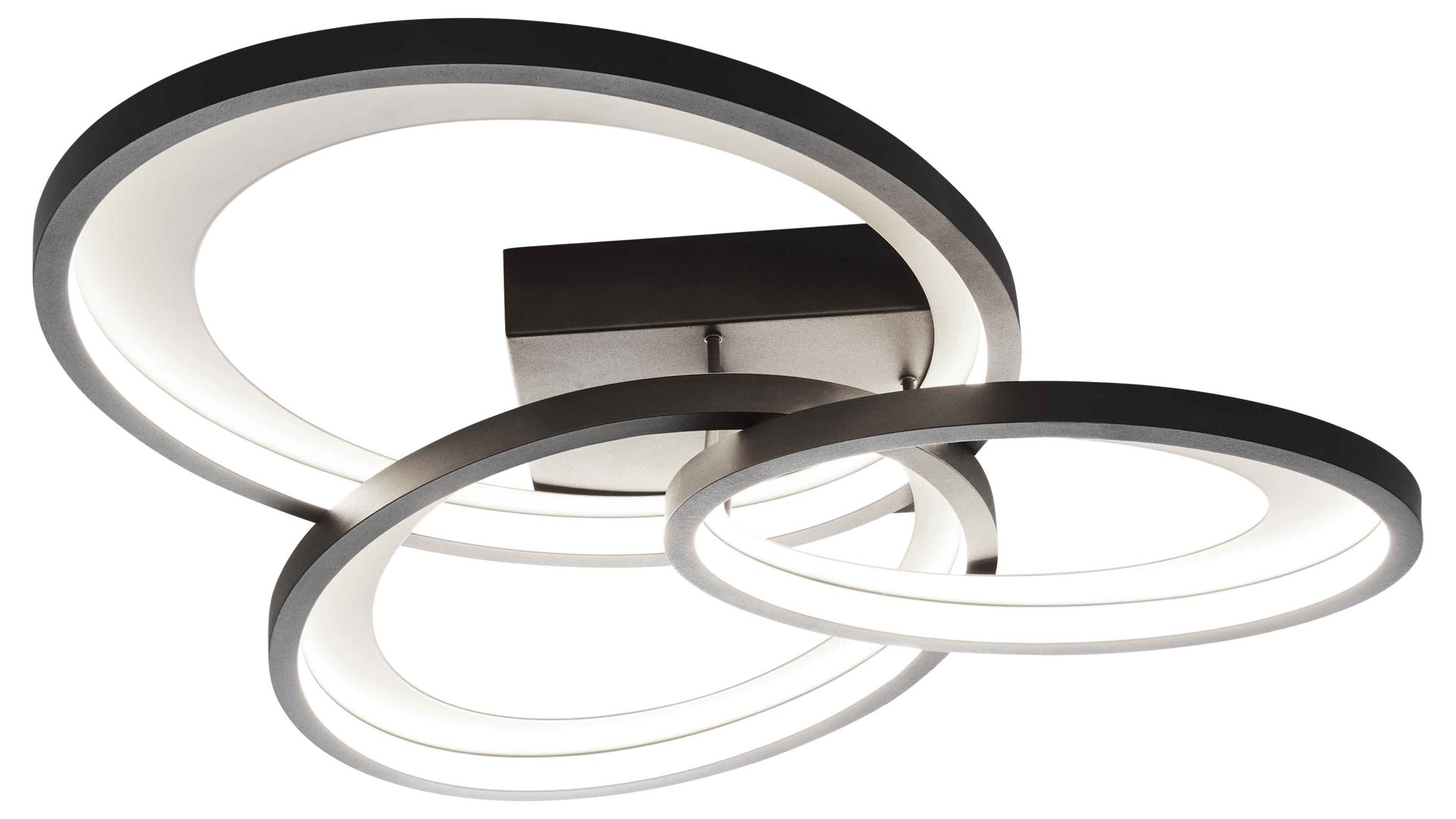 Deckenleuchte Interliving aus Metall in Schwarz Interliving Leuchten Serie 9337 - Deckenleuchte Mattschwarz & Gold – ca. 69 x 60 cm