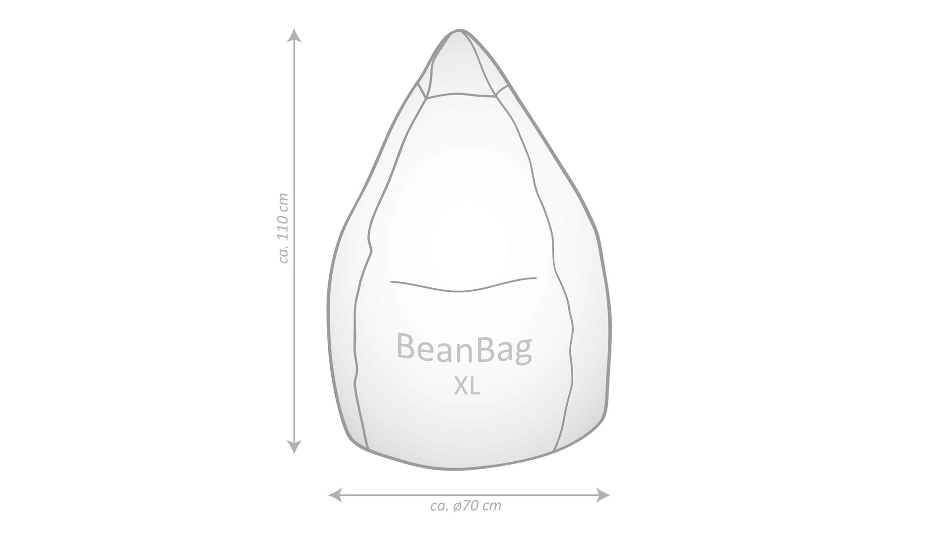 Sitzsack Magma sitting point aus Kunstfaser in Hellgrün SITTING POINT beanbag alfa XL - lässiger Sitzsack grüner Velours 030 – ca. 220 Liter