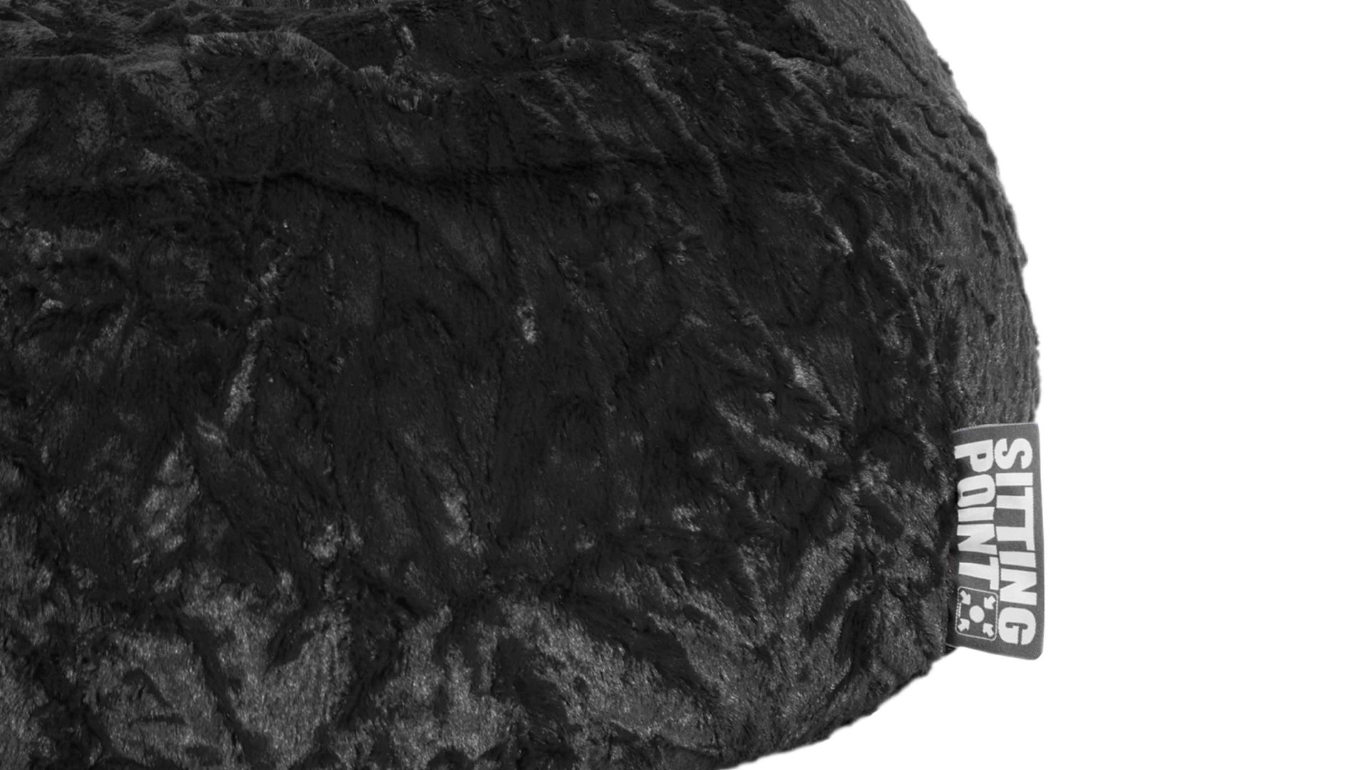 Standard-Sitzsack Magma sitting point aus Kunstfaser in Schwarz SITTING POINT Plüsch-Sitzsack Fluffy XL - Sitzmöbel schwarzer Plüschbezug - ca. 220 Liter