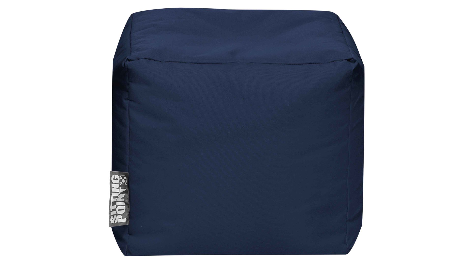 Sitzsack-Würfel Magma sitting point aus Kunstfaser in Jeansblau SITTING POINT Sitzwürfel cube scuba® jeansblaue Kunstfaser - ca. 40 x 40 x 40 cm