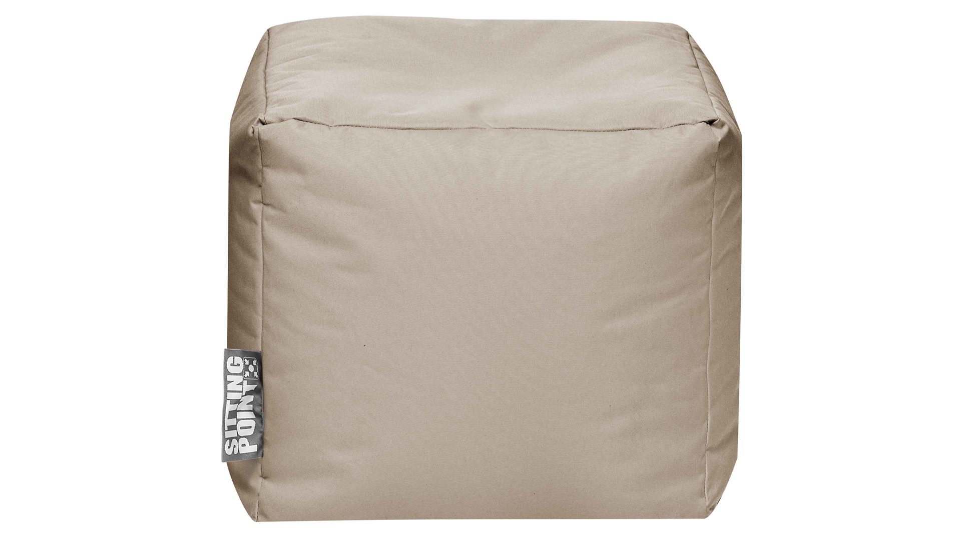 Sitzsack-Würfel Magma sitting point aus Kunstfaser in Beige SITTING POINT Sitzwürfel cube scuba® khakifarbene Kunstfaser - ca. 40 x 40 x 40 cm