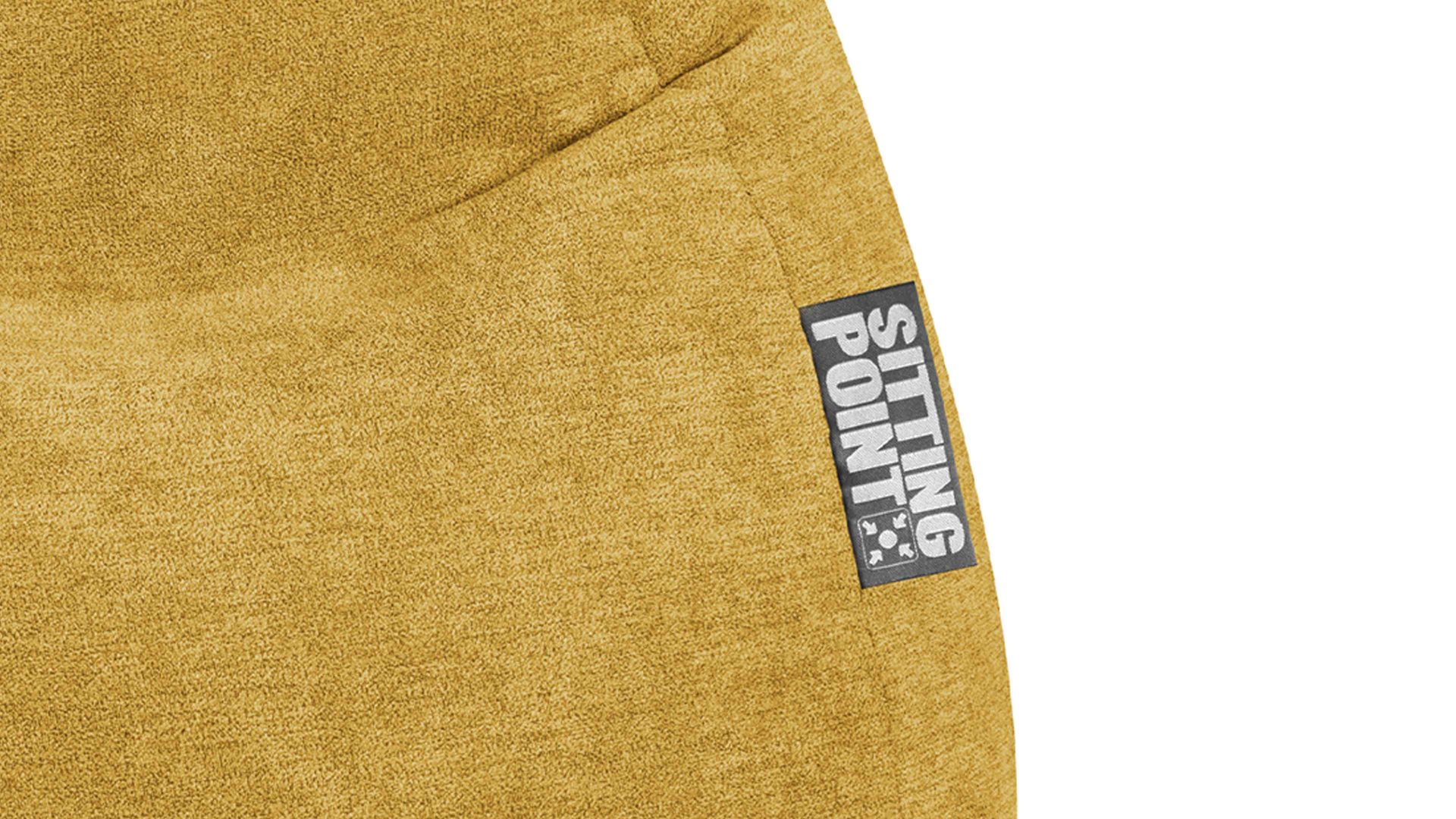 Sitzsack Magma sitting point aus Kunstfaser in Gelb SITTING POINT beanbag alfa XL - lässiger Sitzsack senffarbner Velours 067 – ca. 220 Liter