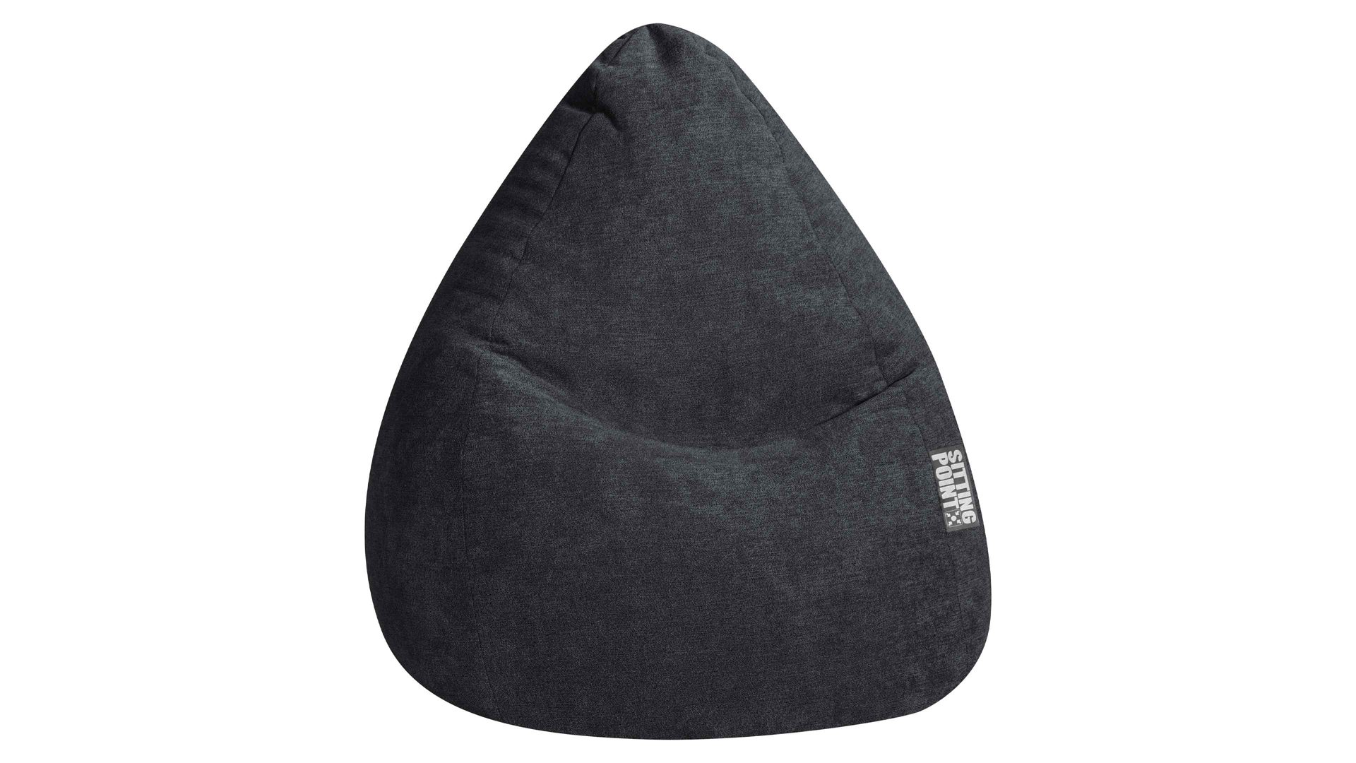 Sitzsack Magma sitting point aus Kunstfaser in Schwarz SITTING POINT beanbag alfa XXL - lässiger Sitzsack schwarzer Velours 001 – ca. 300 Liter