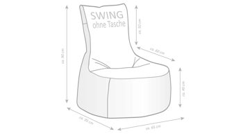 Sitzsack-Sessel Magma sitting point aus Kunstfaser in Anthrazit SITTING POINT Sitzsack-Sessel swing outside anthrazitfarbene Outdoor-Kunstfaser - ca. 300 Liter