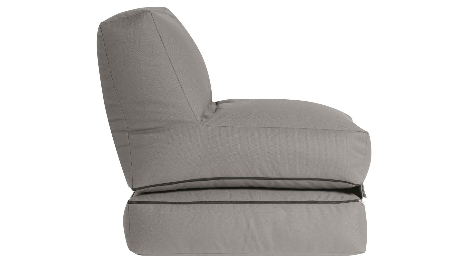 Sitzsack-Liege Magma sitting point aus Kunstfaser in Hellgrau SITTING POINT Sitzsack-Sessel twist outside graue Outdoor-Kunstfaser - ca. 300 Liter