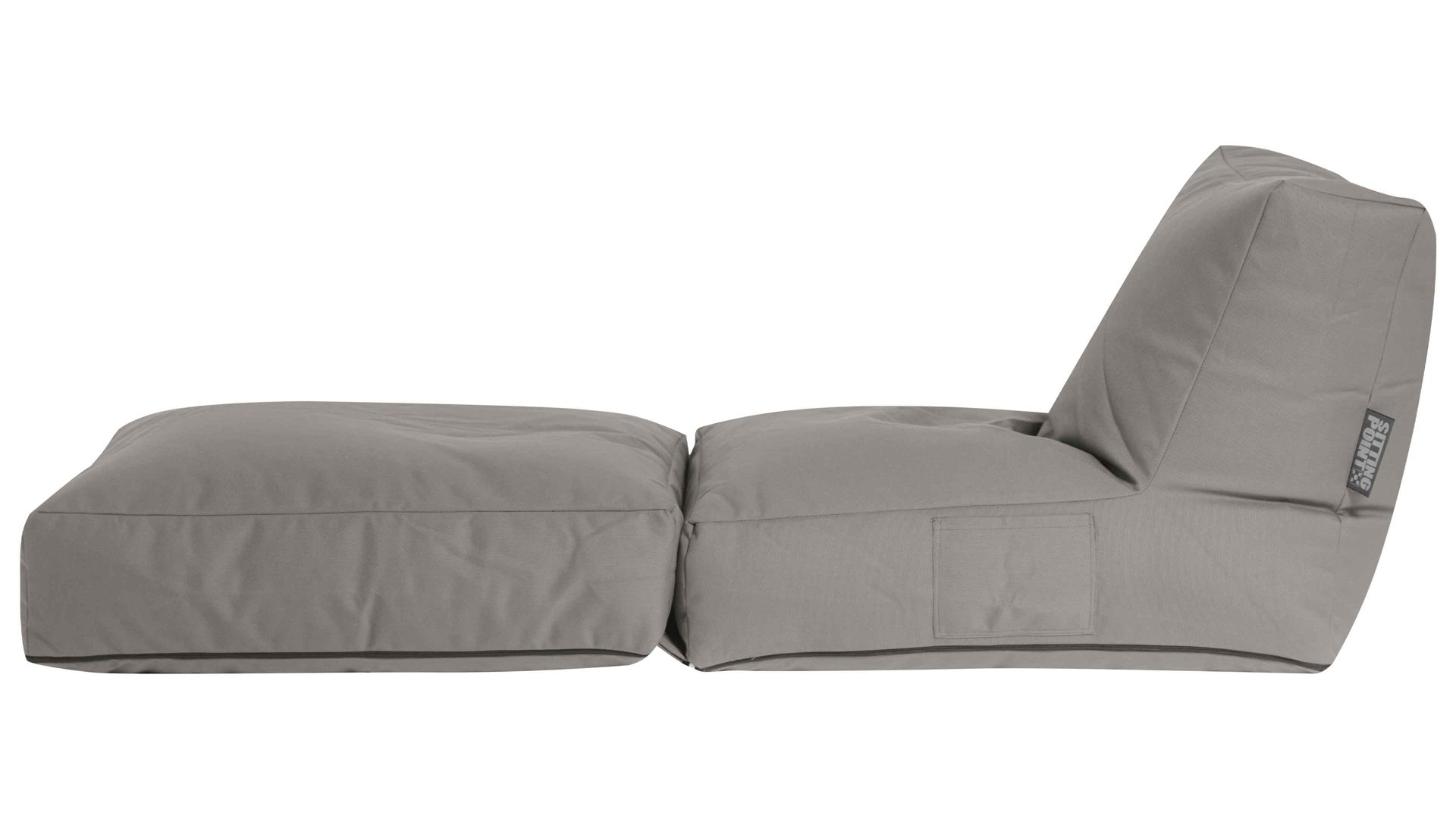 Sitzsack-Liege Magma sitting point aus Kunstfaser in Hellgrau SITTING POINT Sitzsack-Sessel twist outside graue Outdoor-Kunstfaser - ca. 300 Liter