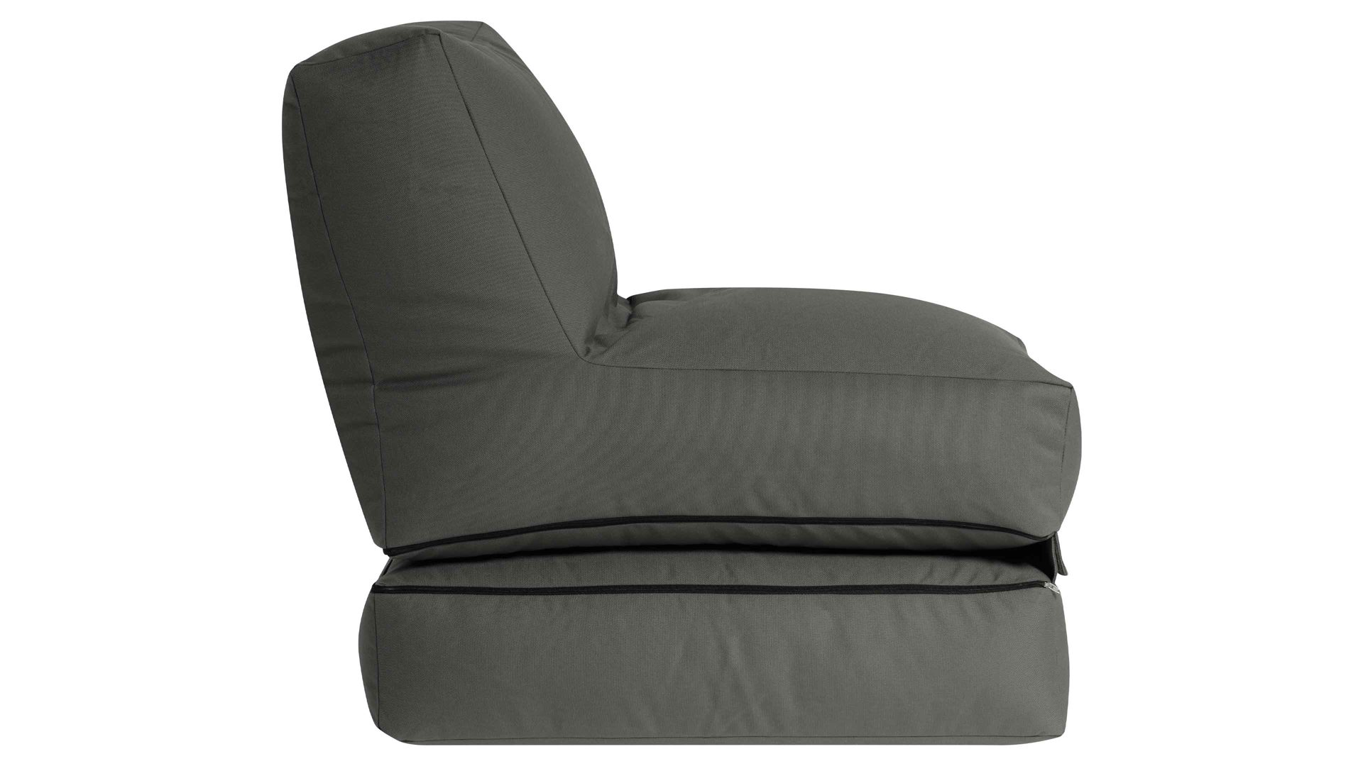 Sitzsack-Liege Magma sitting point aus Kunstfaser in Anthrazit SITTING POINT Sitzsack-Sessel twist outside anthrazitfarbene Outdoor-Kunstfaser - ca. 300 Liter