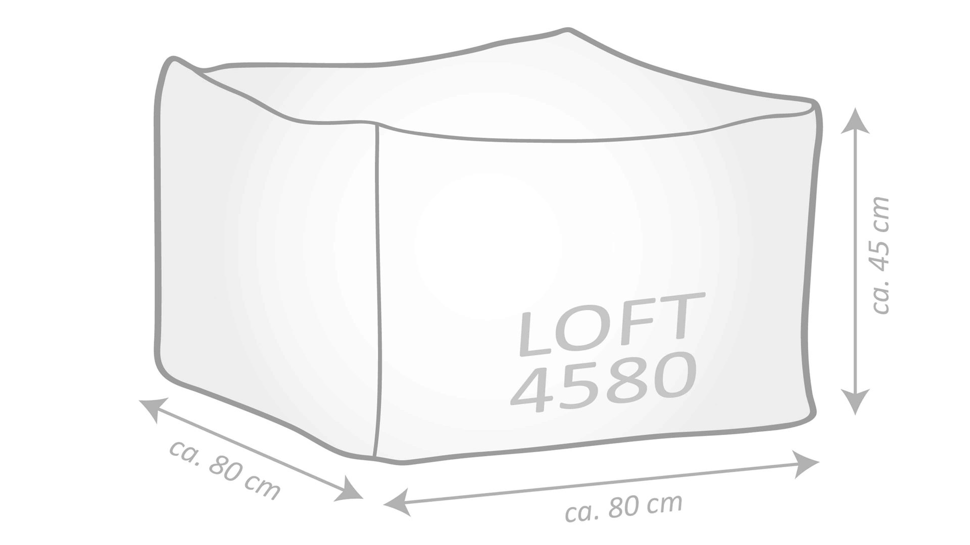 Sitzsack-Hocker Magma sitting point aus Kunstfaser in Anthrazit SITTING POINT Sitzsack-Hocker loft outside als Kleinmöbel anthrazitfarbene Outdoor-Kunstfaser – ca. 80 x 80 cm
