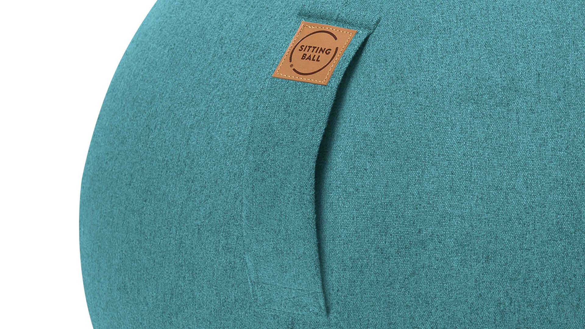 Sitzball Magma sitting point aus Kunstfaser in Türkis SITTING BALL® Felt aquariusfarbener Bezug – Durchmesser ca. 65 cm