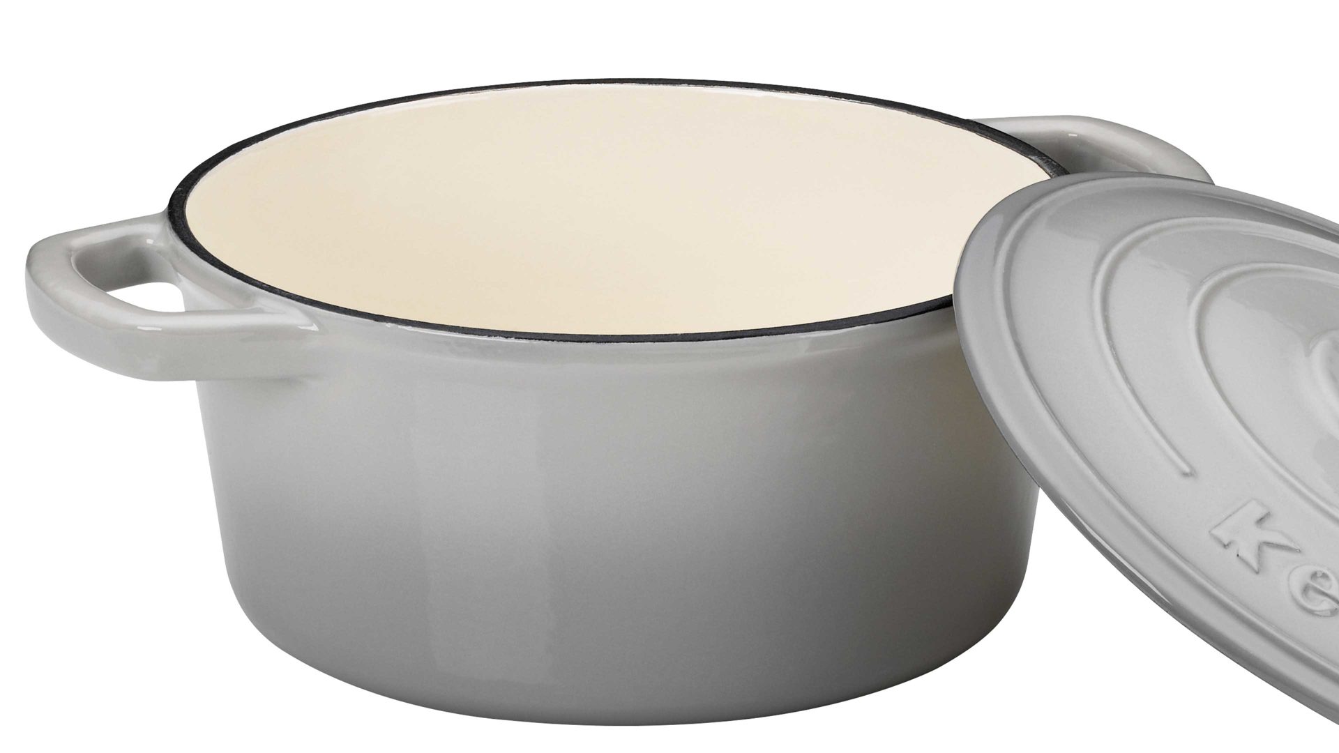 Bräter Kela | keck & lang aus Metall in Hellgrau kela Bräter Calido hellgraues Gusseisen - ca. 2,5 Liter