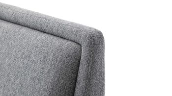 Bettgestell Meise.möbel aus Stoff in Grau Polsterbettgestell Frieda mit Bettkasten grauer Bezug Stelar 92 & schwarze Holzfüße - Liegefläche ca. 140 x 200 cm