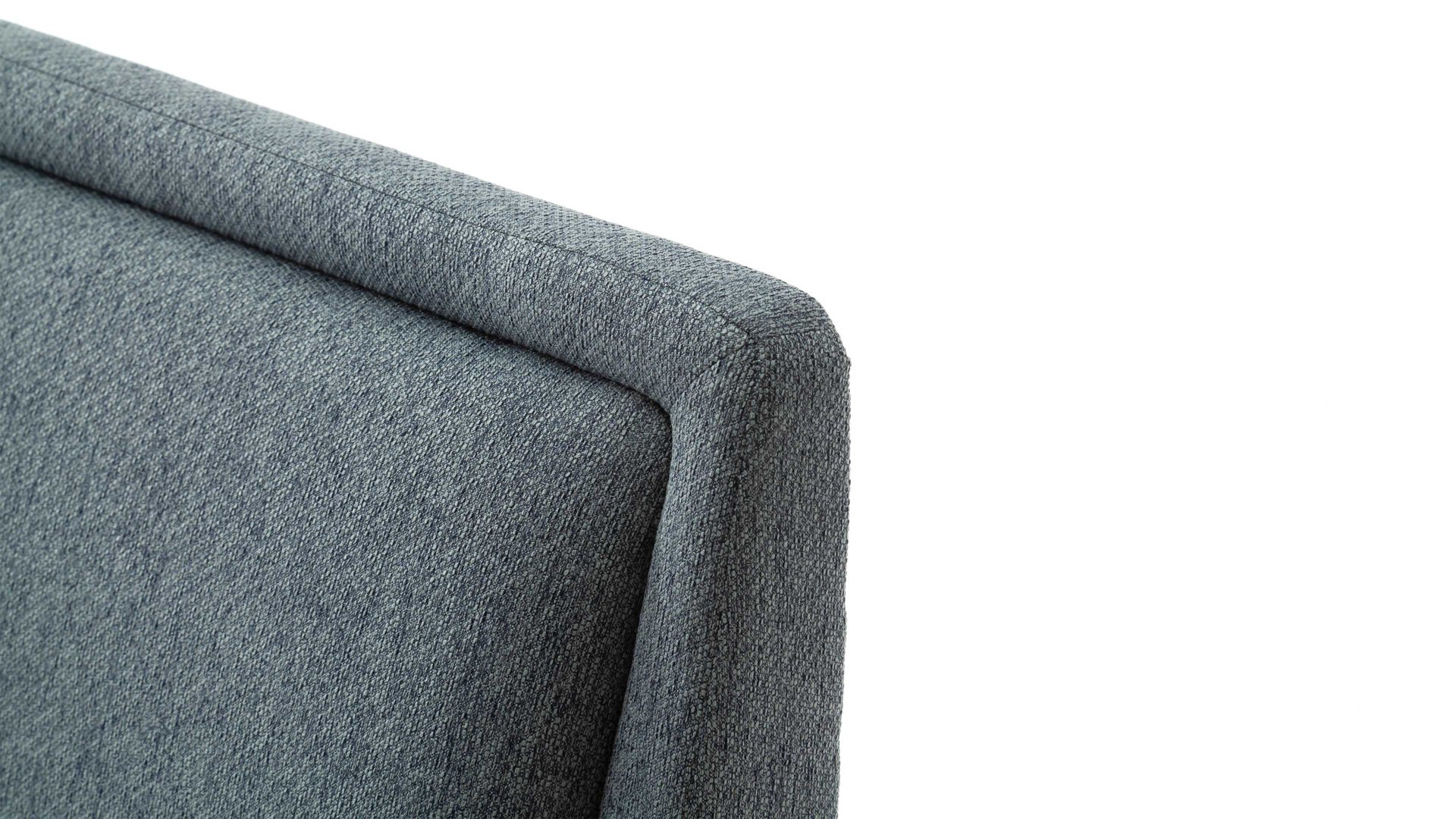 Bettgestell Meise.möbel aus Stoff in Blau Polsterbettgestell Frieda mit Bettkasten oceanfarbener Bezug Stelar 39 & eichefarbene Holzfüße - Liegefläche ca. 160 x 200 cm